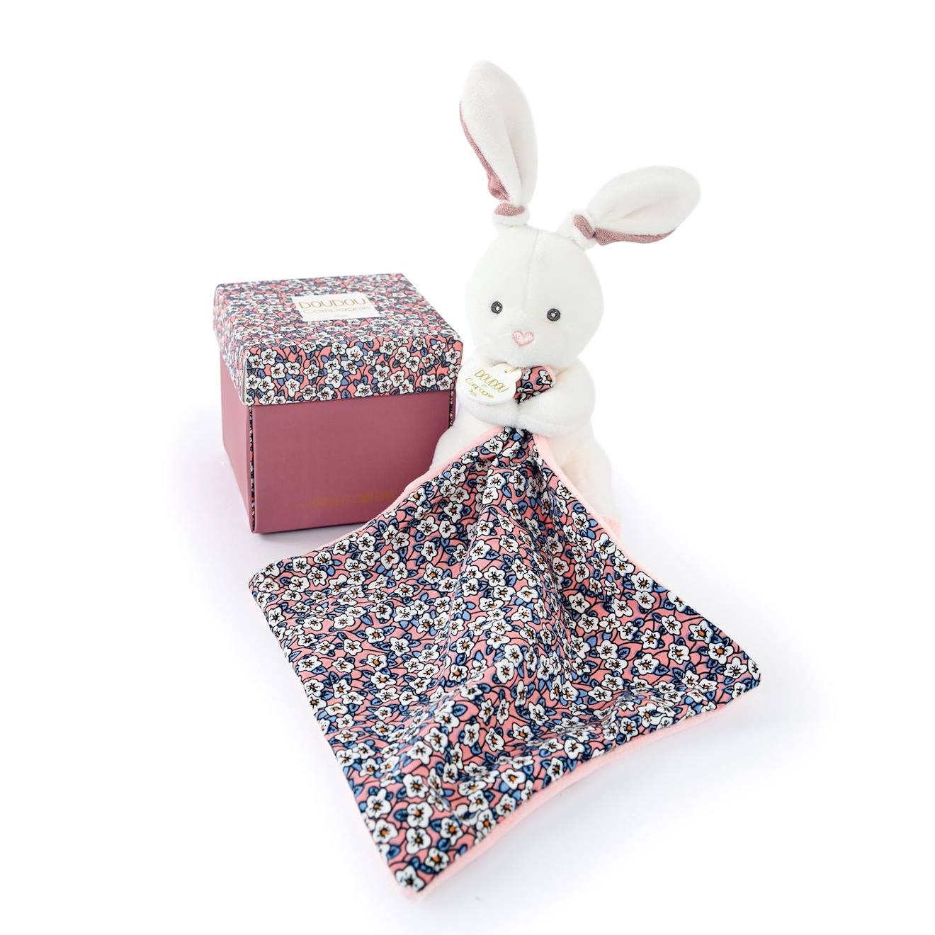 Doudou Pantin Lapin Rose Rose