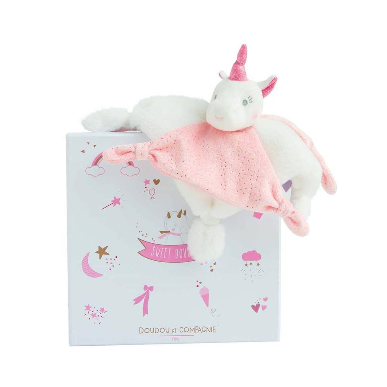 Doudou Lucie La Licorne Rose Rose