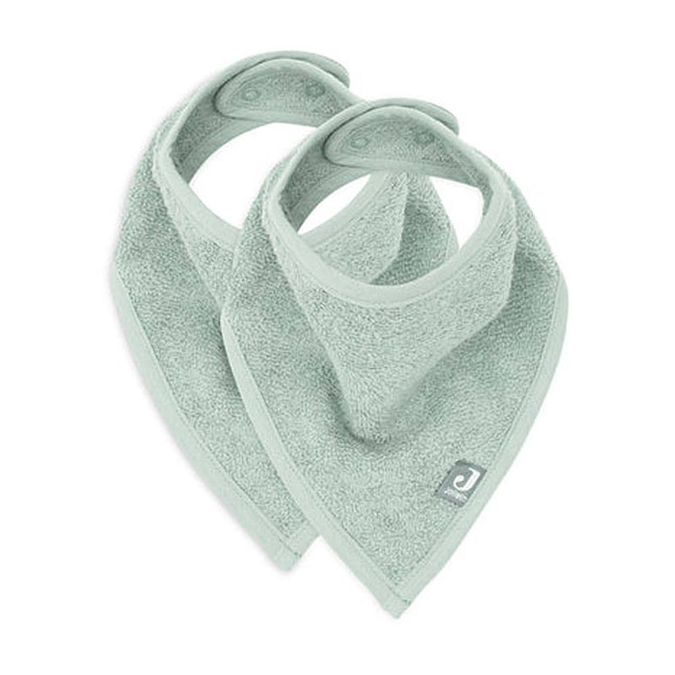 Lots De 2 Bavoirs Bandana En Coton Vert Clair