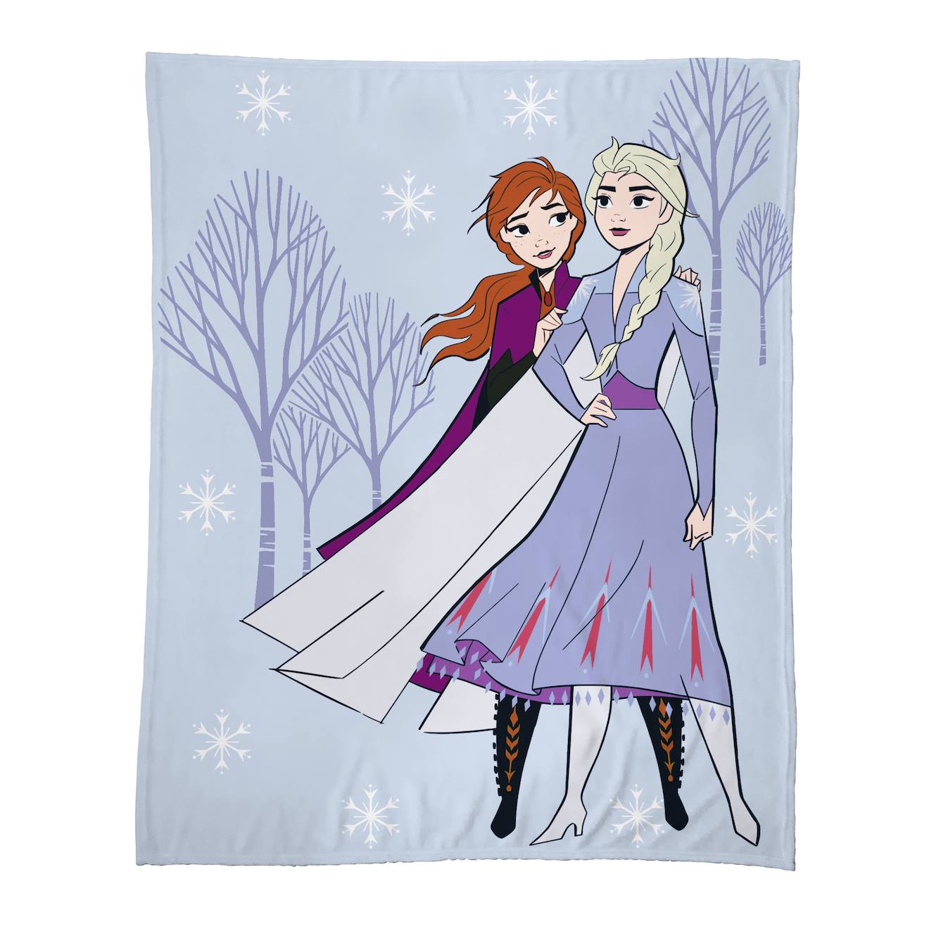 Plaid Polaire Imprimé 100% Polyester, Disney Home Frozen Sisters Violet
