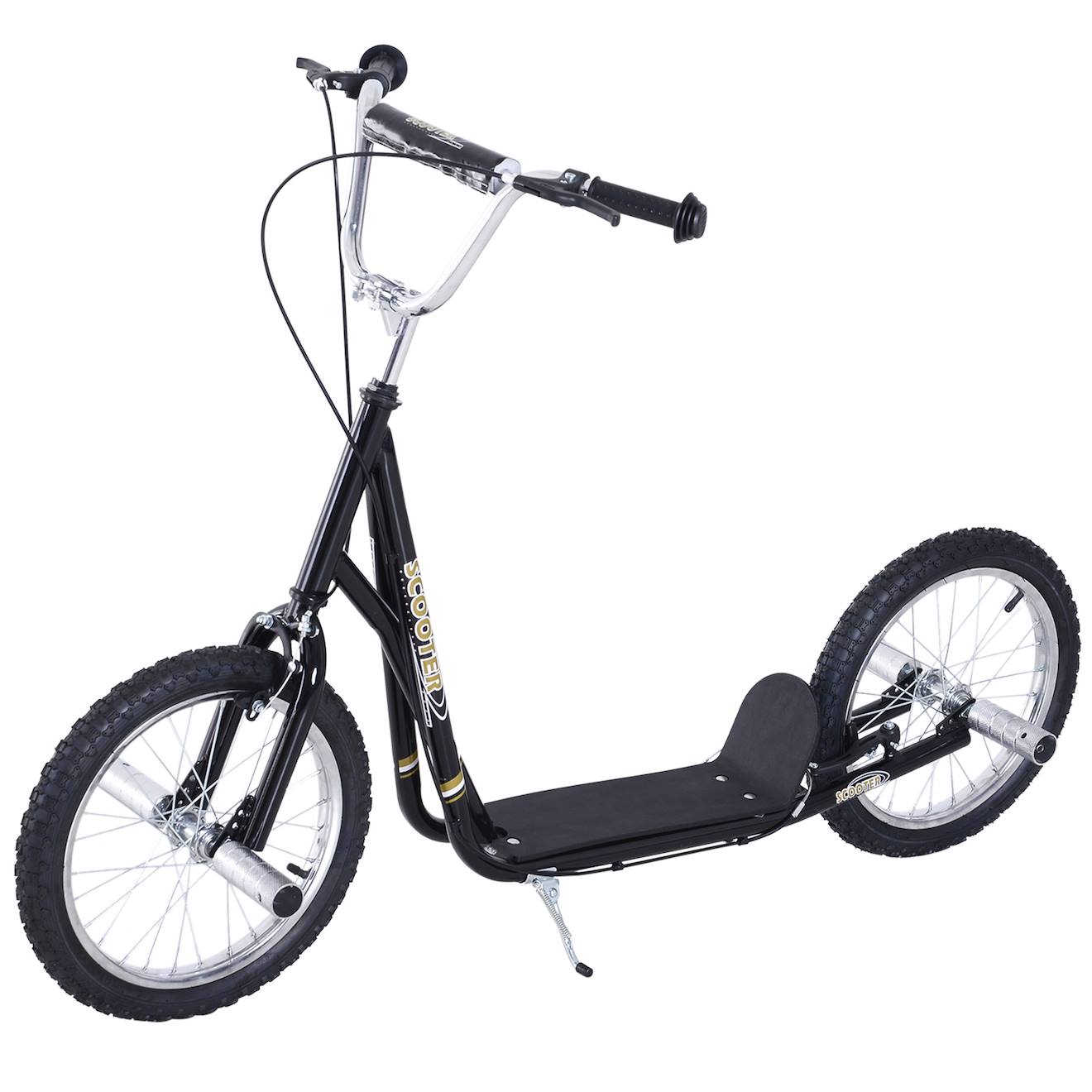 Trottinette Patinette Freestyle Grandes Roues Pneumatiques Ø 41 Cm Avec Pegs Noir