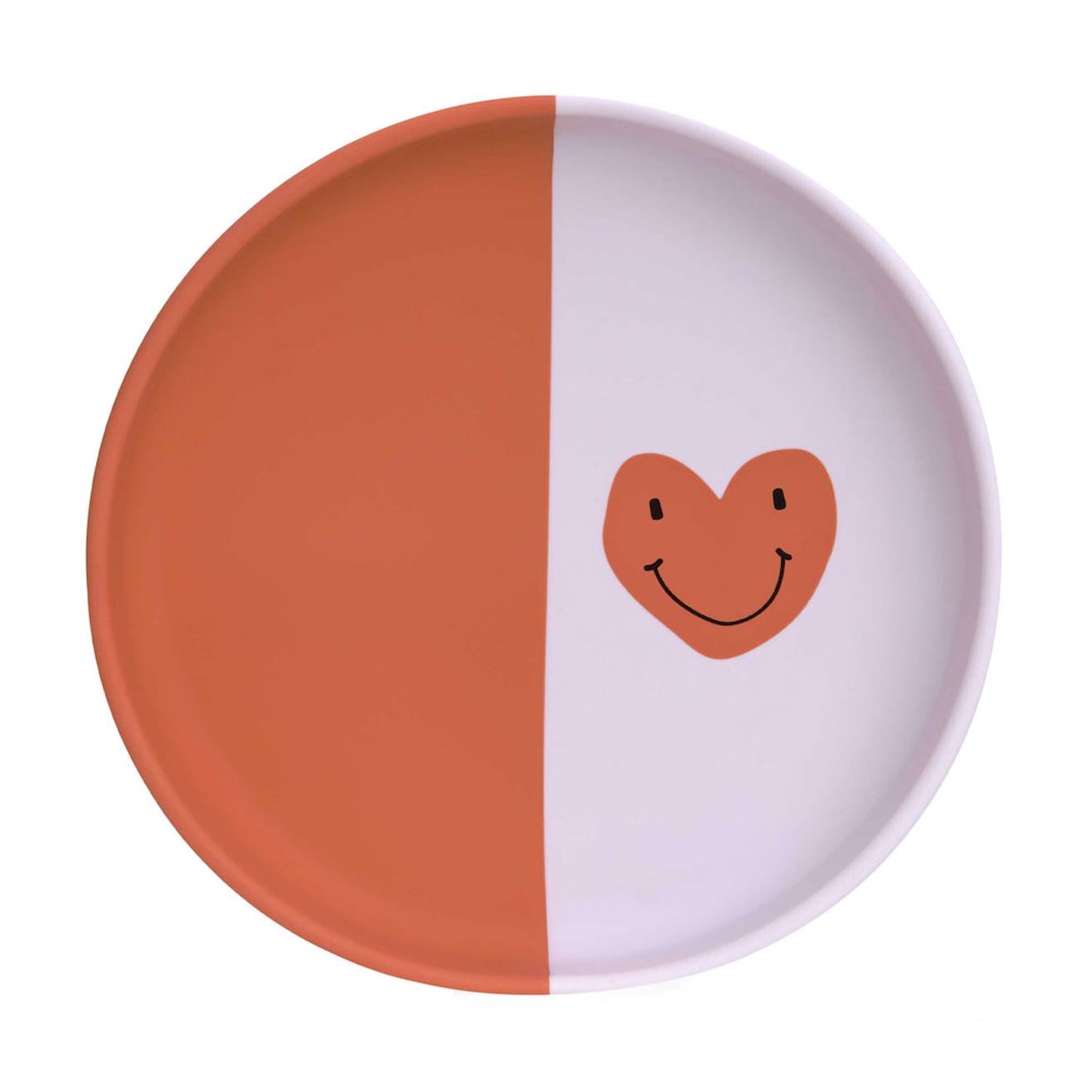 Assiette En Silicone Happy Rascals Rose