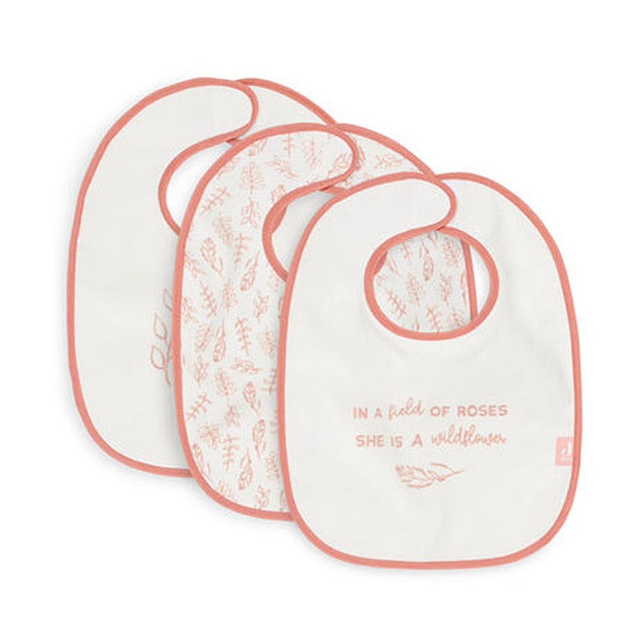 Lot De 3 Bavoirs En Éponge Imperméable Rose