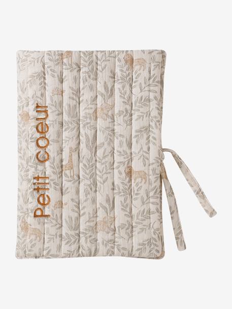 Coffret cadeau naissance 8 pièces : 1 hochet, 1 tapis à langer nomade, 5 lingettes, 1 pochette Babylone+Bayou+blanc imprimé 9 - vertbaudet enfant 