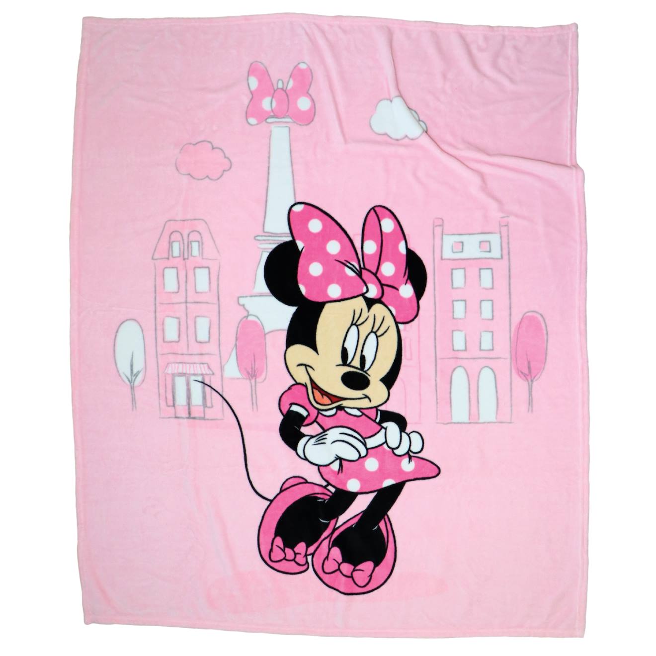 Plaid Polaire Imprimé Toucher Extra Doux, Disney Minnie Shopping Rose