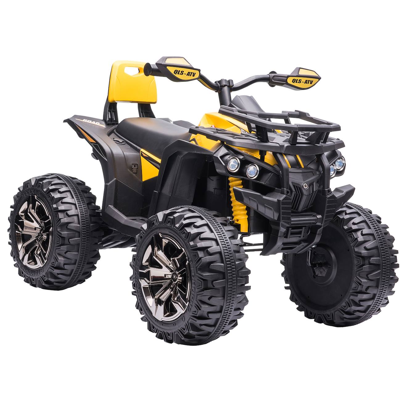 Quad Buggy Électrique Enfant 12 V 5 Km/h Max. Effets Lumineux Sonores Selle Avec Dossier Porte-bagage Avant Jaune