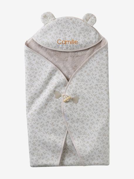 Vertbaudet - Plaid bébé à capuche en molleton, doublé peluche hygge