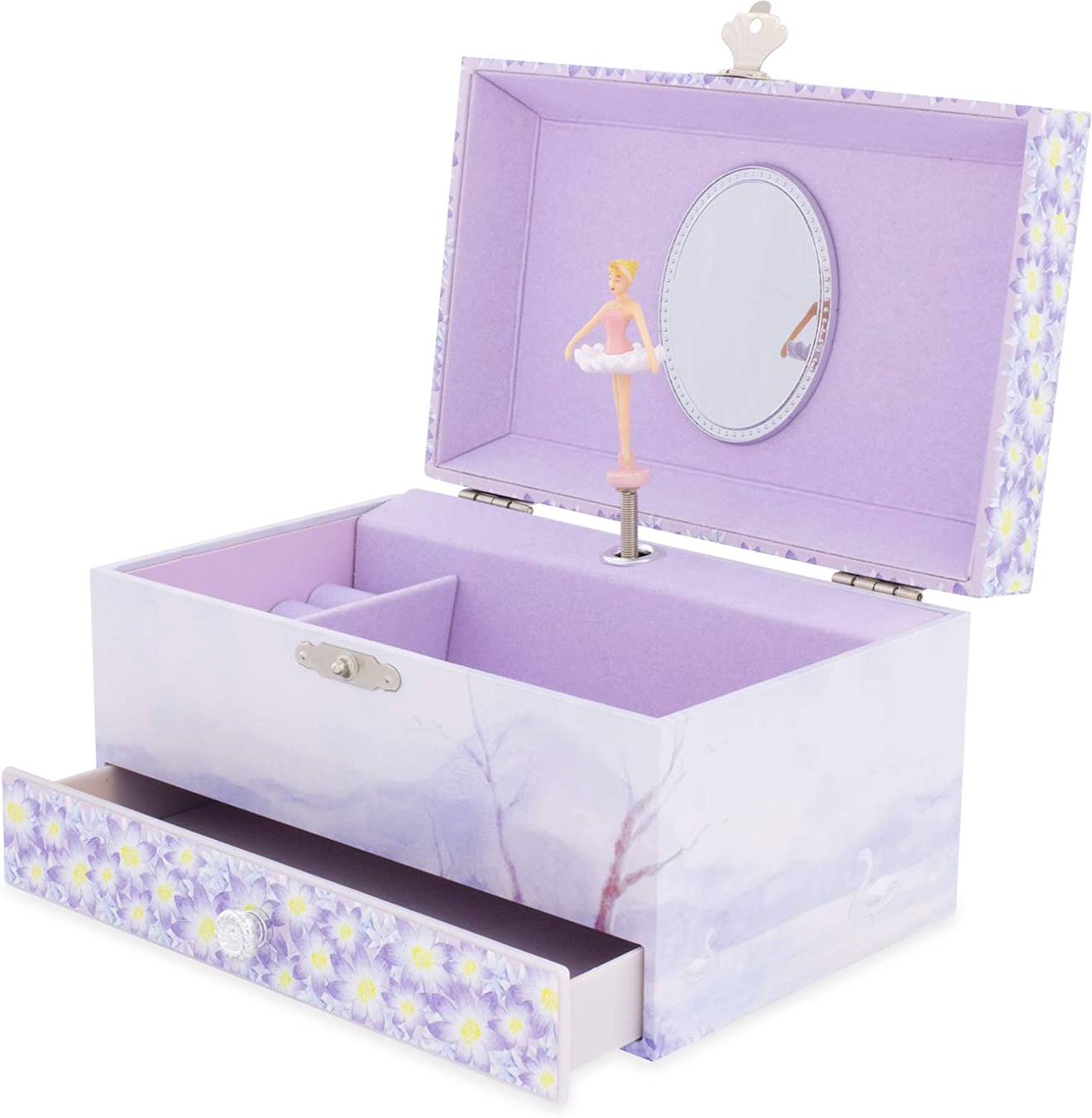Coffret Musical Lac Des Cygnes Rose
