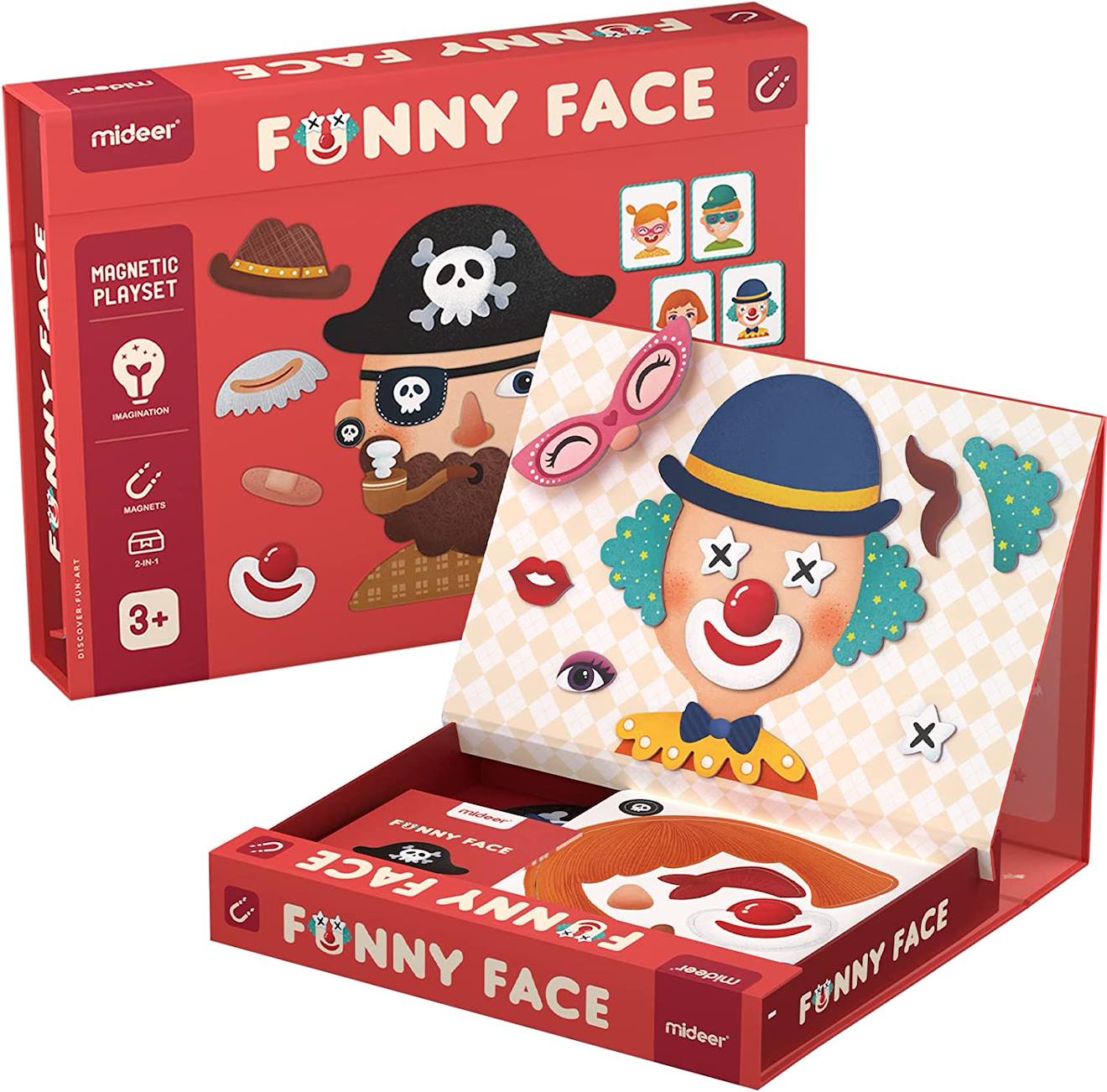 Coffret Magnétique Funny Face 56 Pcs Rouge