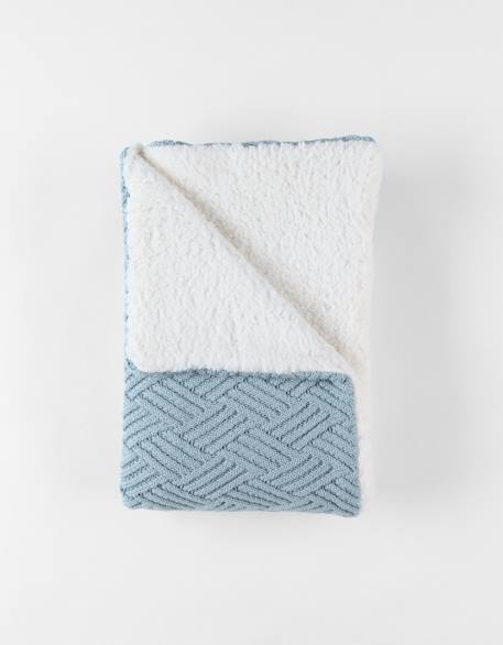 Couverture en coton biosherpa Beige+Bleu+Marron+Rose 12 - vertbaudet enfant 