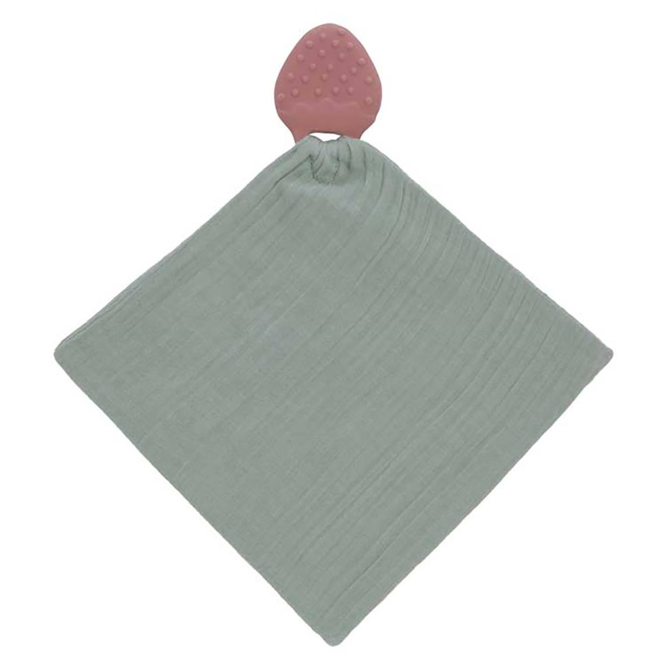 Doudou Lange Et Son Anneau De Dentition Fraise Gris