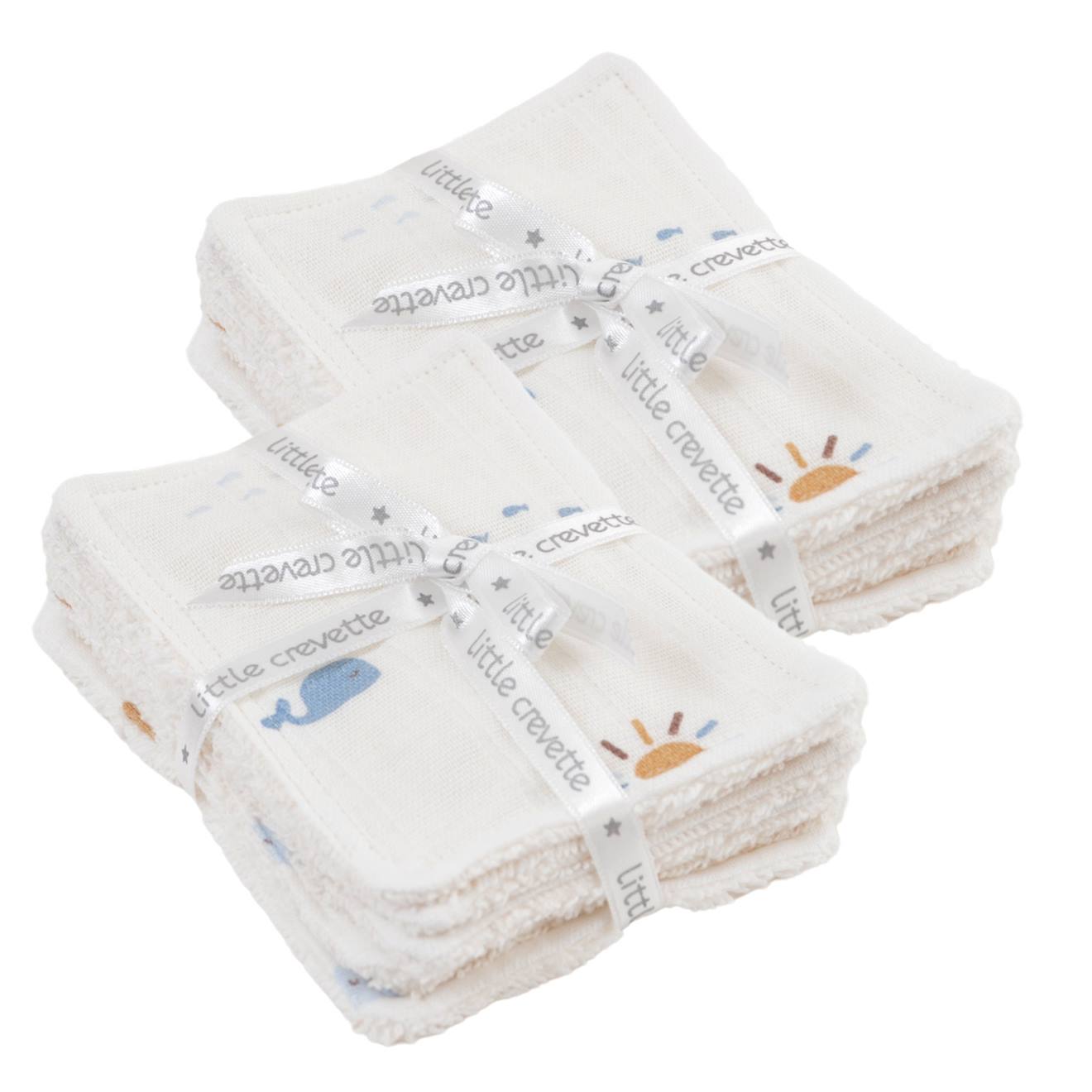 Lot De 12 Lingettes Lavables Coton Bio Baleines