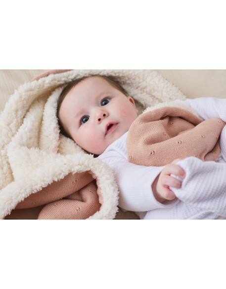 Couverture en coton biosherpa Beige+Bleu+Marron+Rose 21 - vertbaudet enfant 