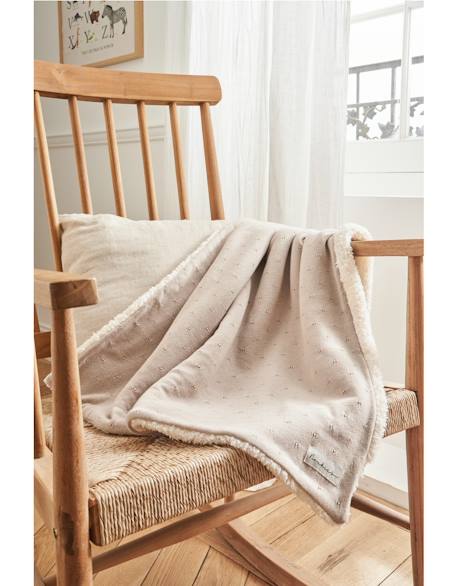 Couverture en coton biosherpa Beige+Bleu+Marron+Rose 2 - vertbaudet enfant 