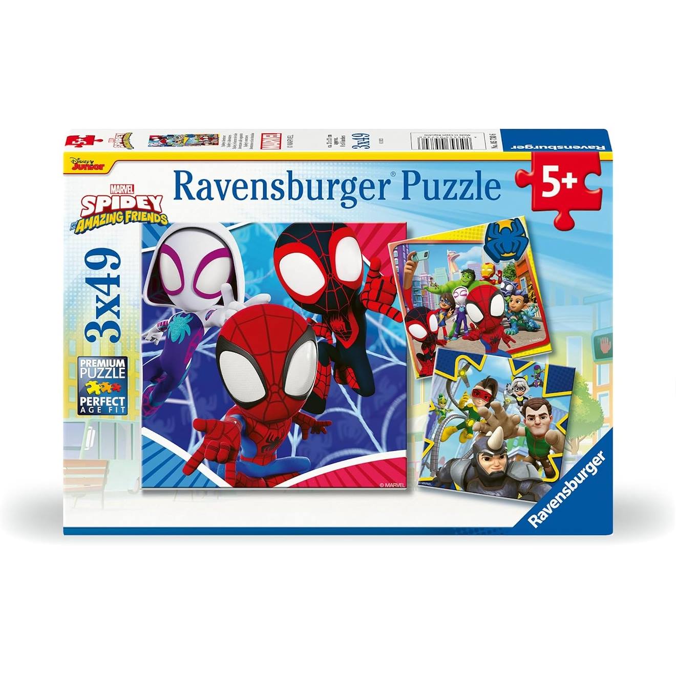 Puzzle Spidey Le Lanceur De Toile 3x49 Pcs Bleu