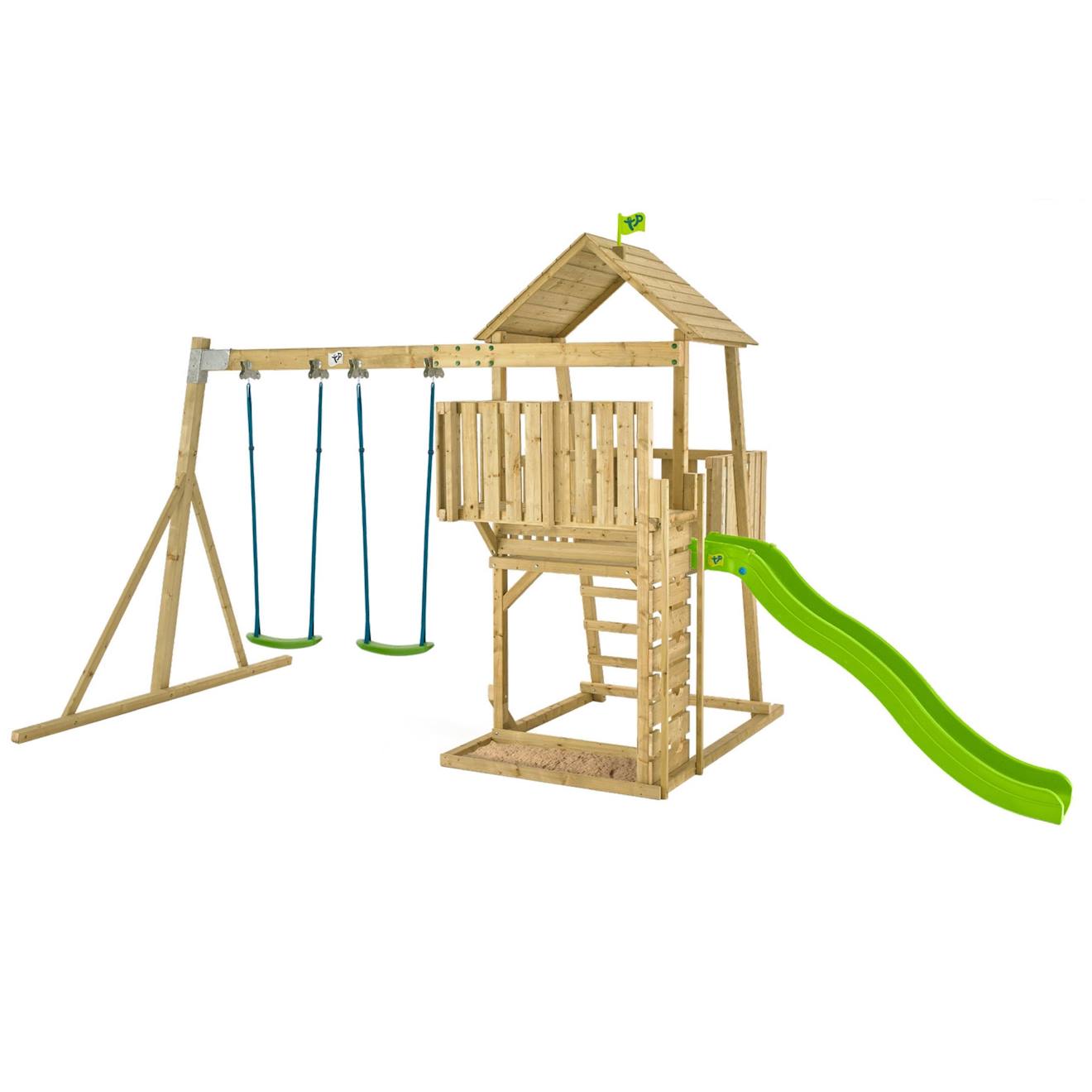 Aire De Jeux Portique Kingswood Bois Fsc® Marron - Vert