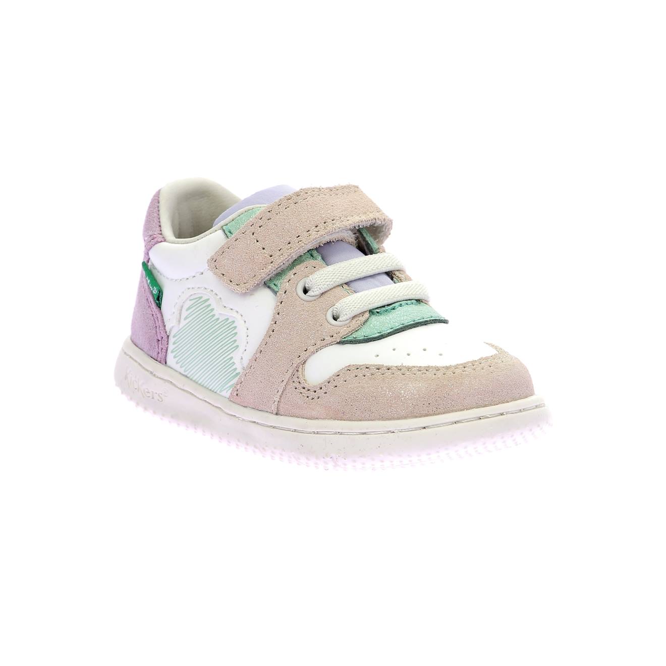 Baskets Basses Kickbrownie Blanc Rose Vert
