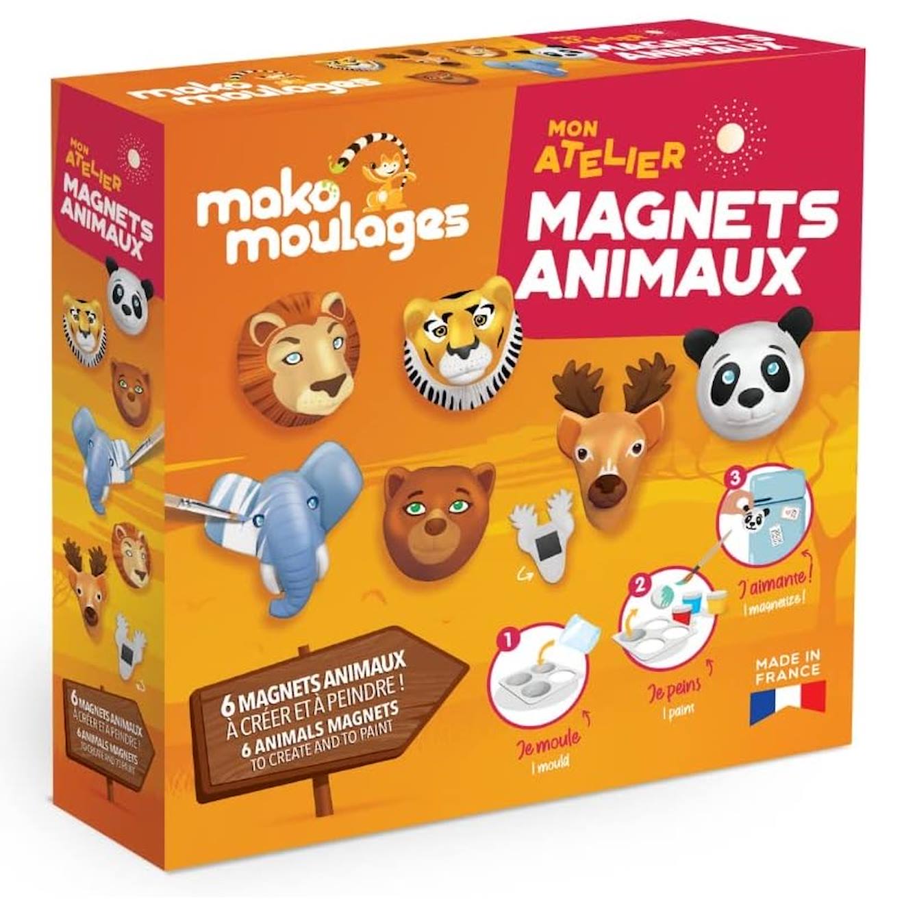 Mon Atelier Moulage Magnets Animaux Blanc