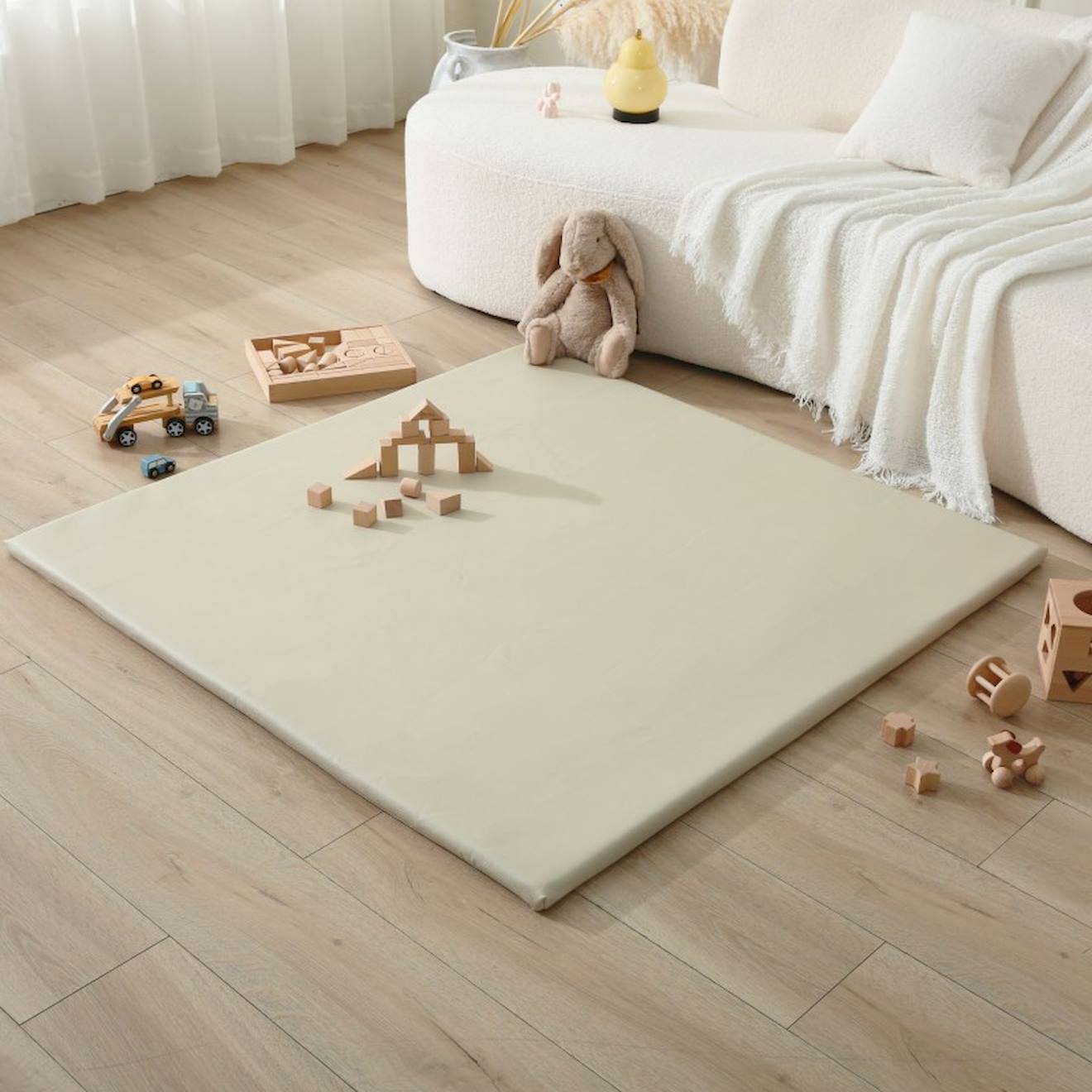 Tapis Enfant À Mémoire De Forme Cuir Vegan Padded Cream