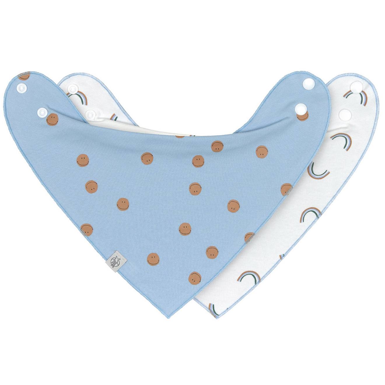 Lot De 2 Bavoirs Bandanas Bleu/blanc