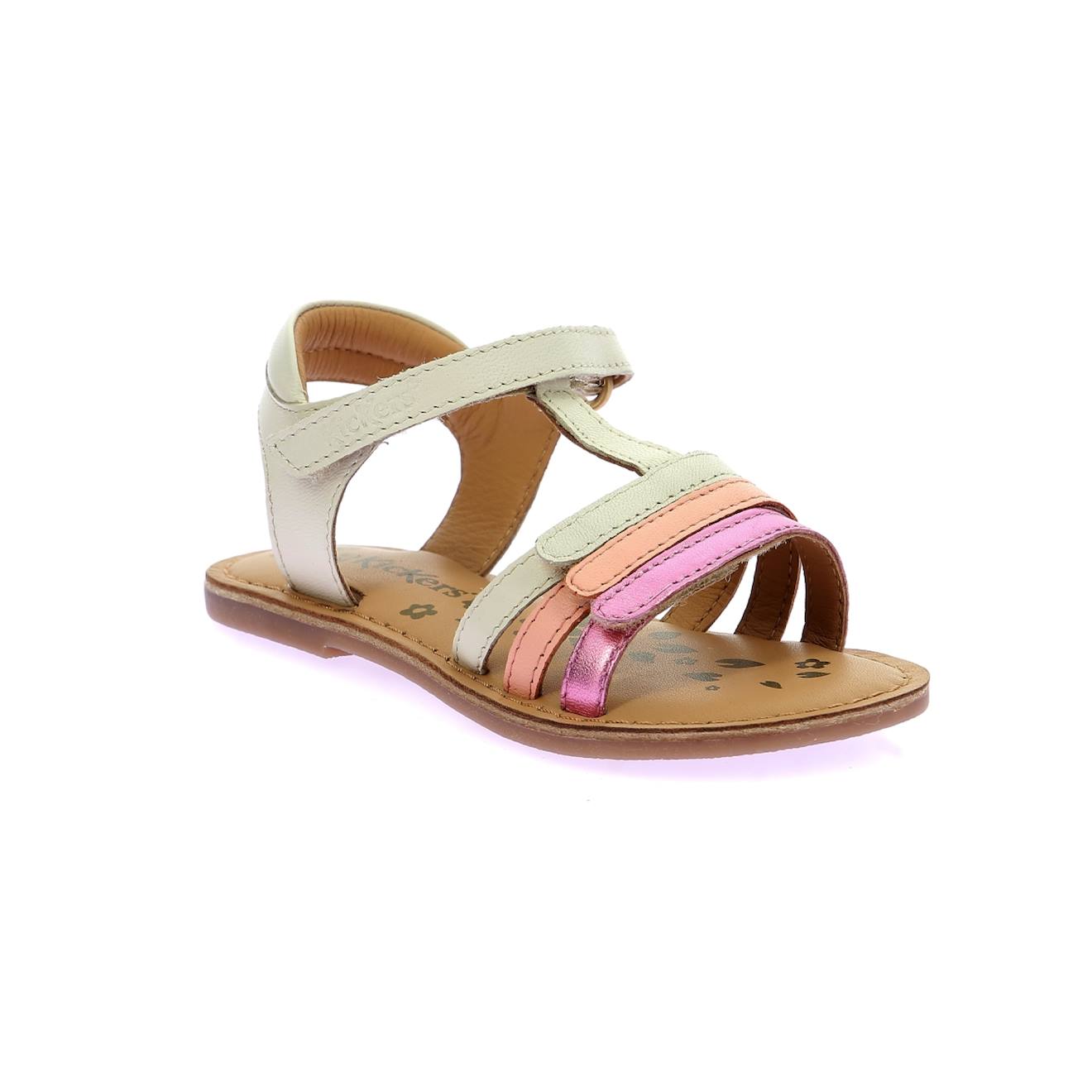 Sandales Enfant Diamanto Blanc Casse Rose