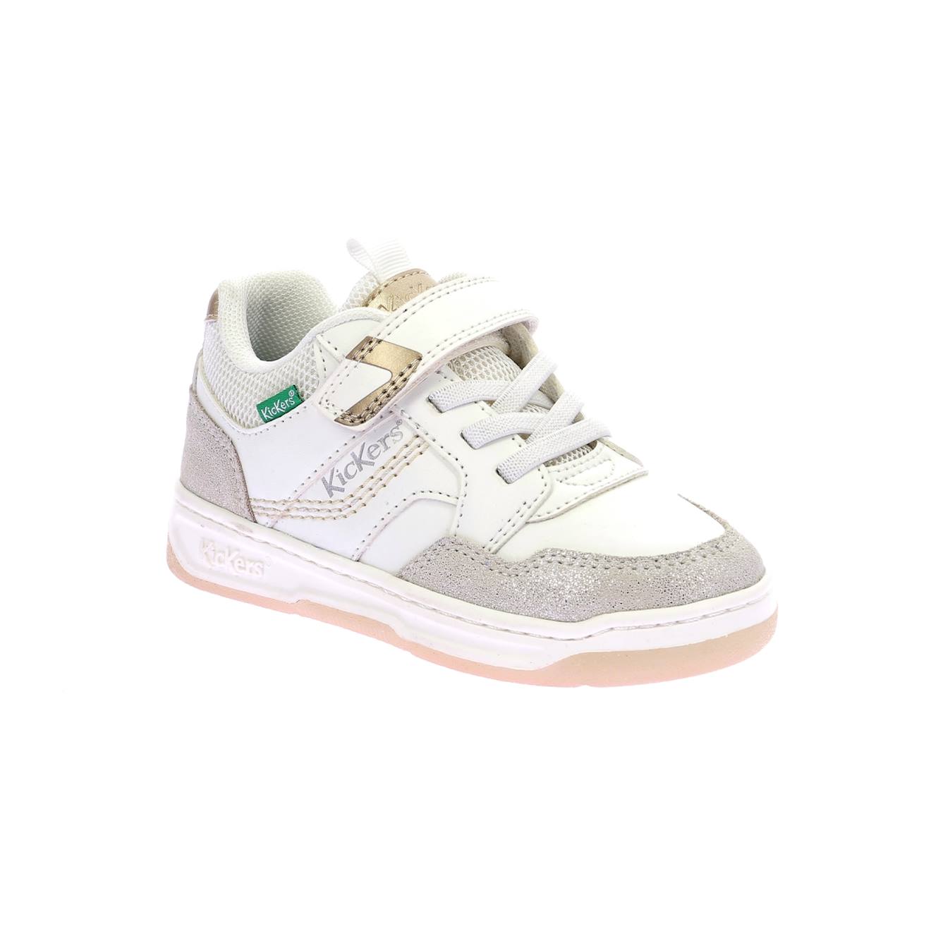 Sneakers Basses Enfant Kickarting Blanc Argent Or