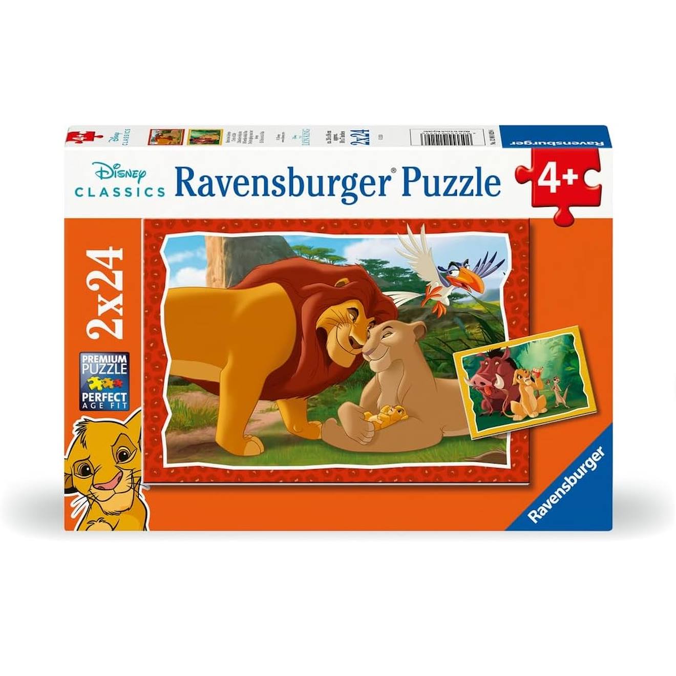 Puzzle L'histoire De La Vie Le Roi Lion 2x24 Pcs Orange