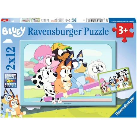 Ravensburger - Puzzle S'amuser Avec Bluey 2x12 Pcs Bleu