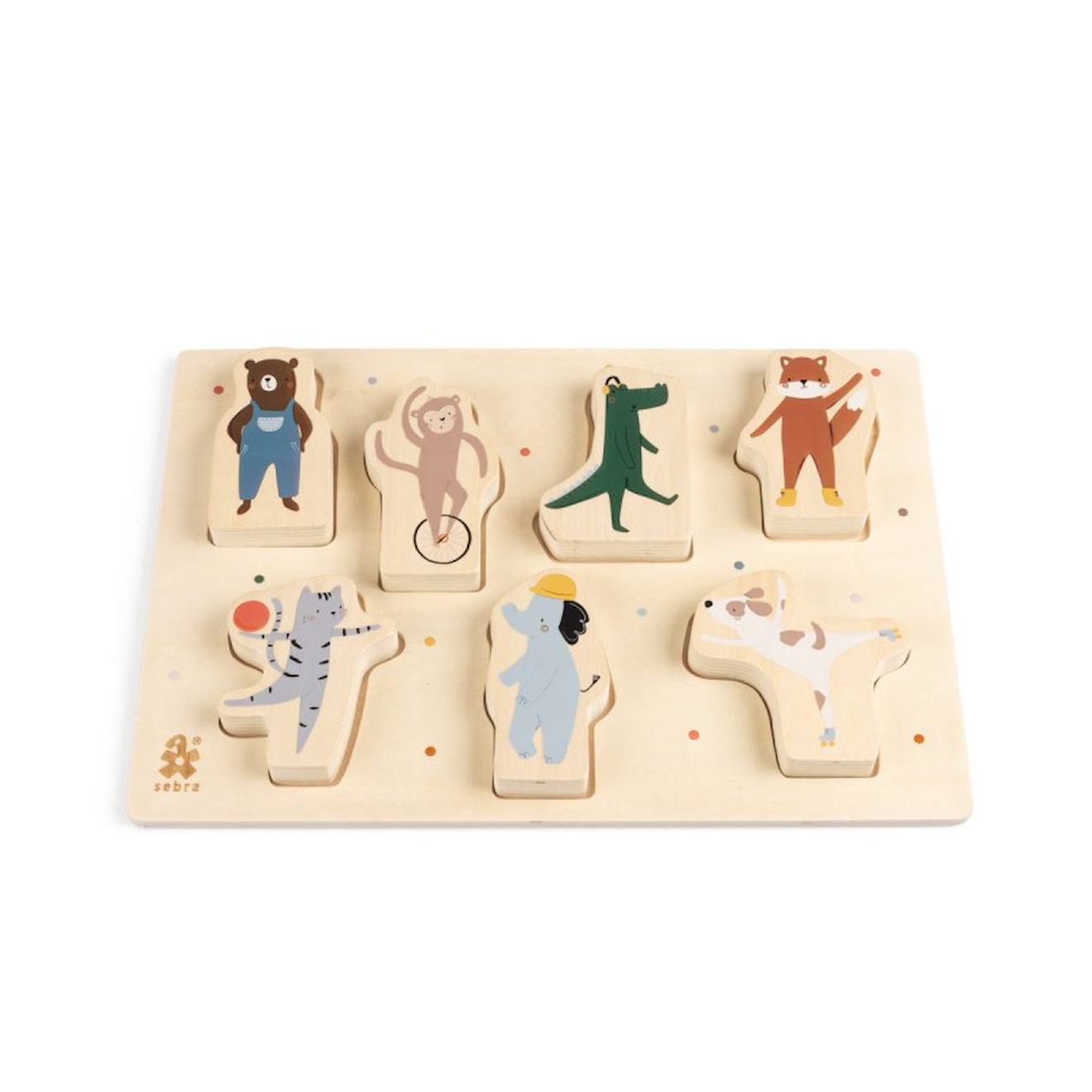 Grand Puzzle En Bois Animaux Multicolore
