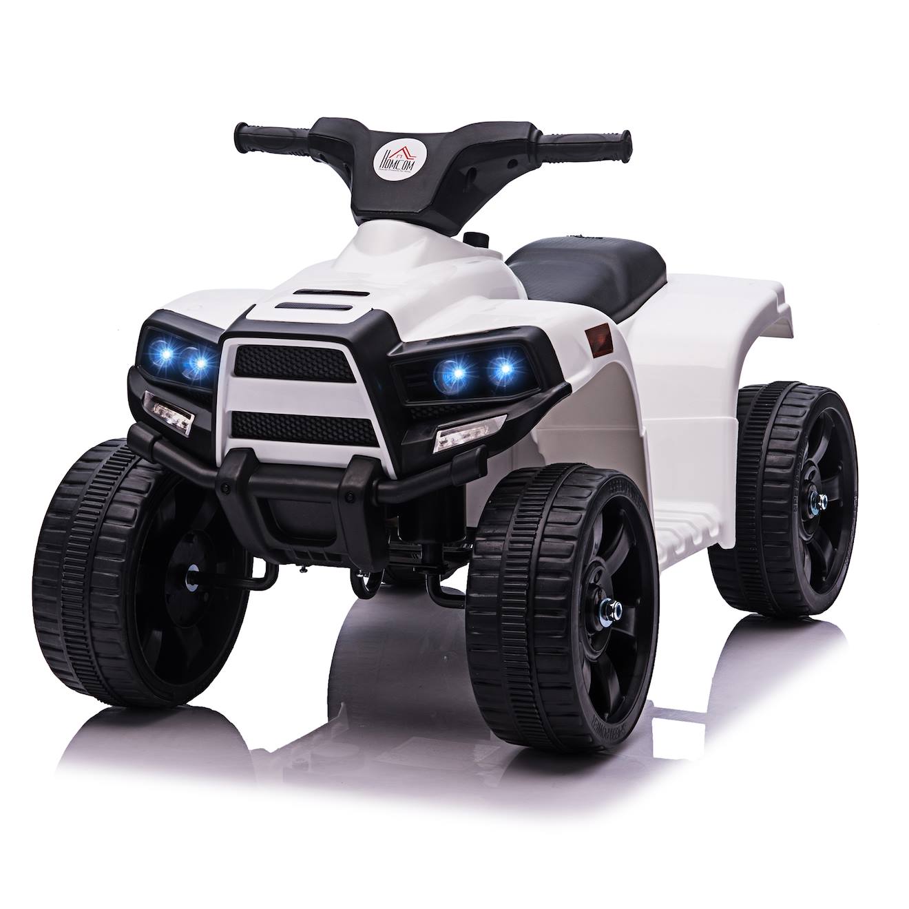 Quad Buggy Électrique Enfant 18-36 Mois 6 V 3 Km/h Max. Effet Lumineux Sonores Blanc