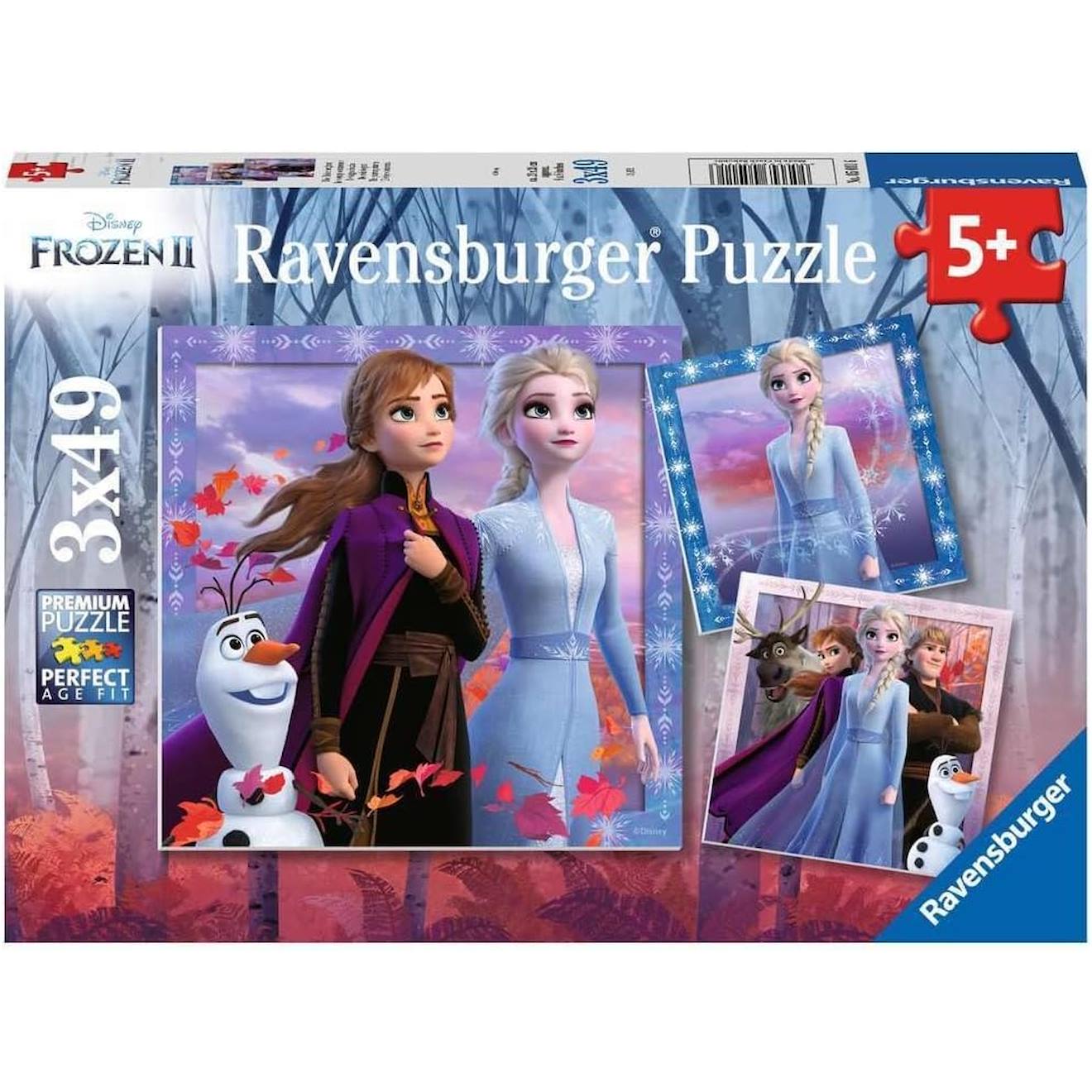 Puzzle Disney La Reine Des Neiges 3x49 Pcs Bleu