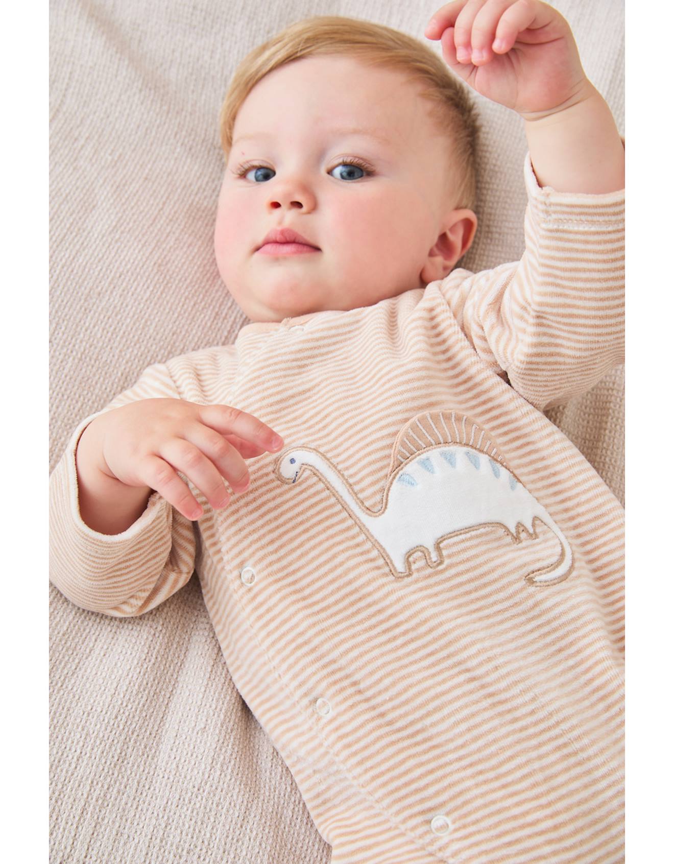 Pyjama En Velours Côtelé Dinosaure Beige (Noukies) - Image 1