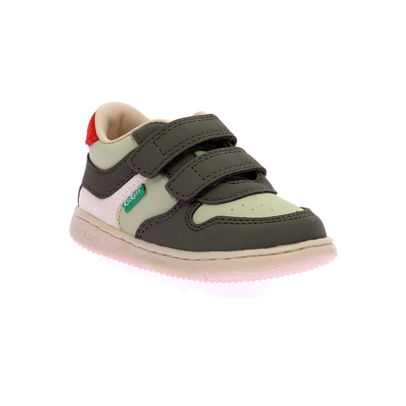Sneakers Basses Bébé Kickmotion Kaki Vert Blanc