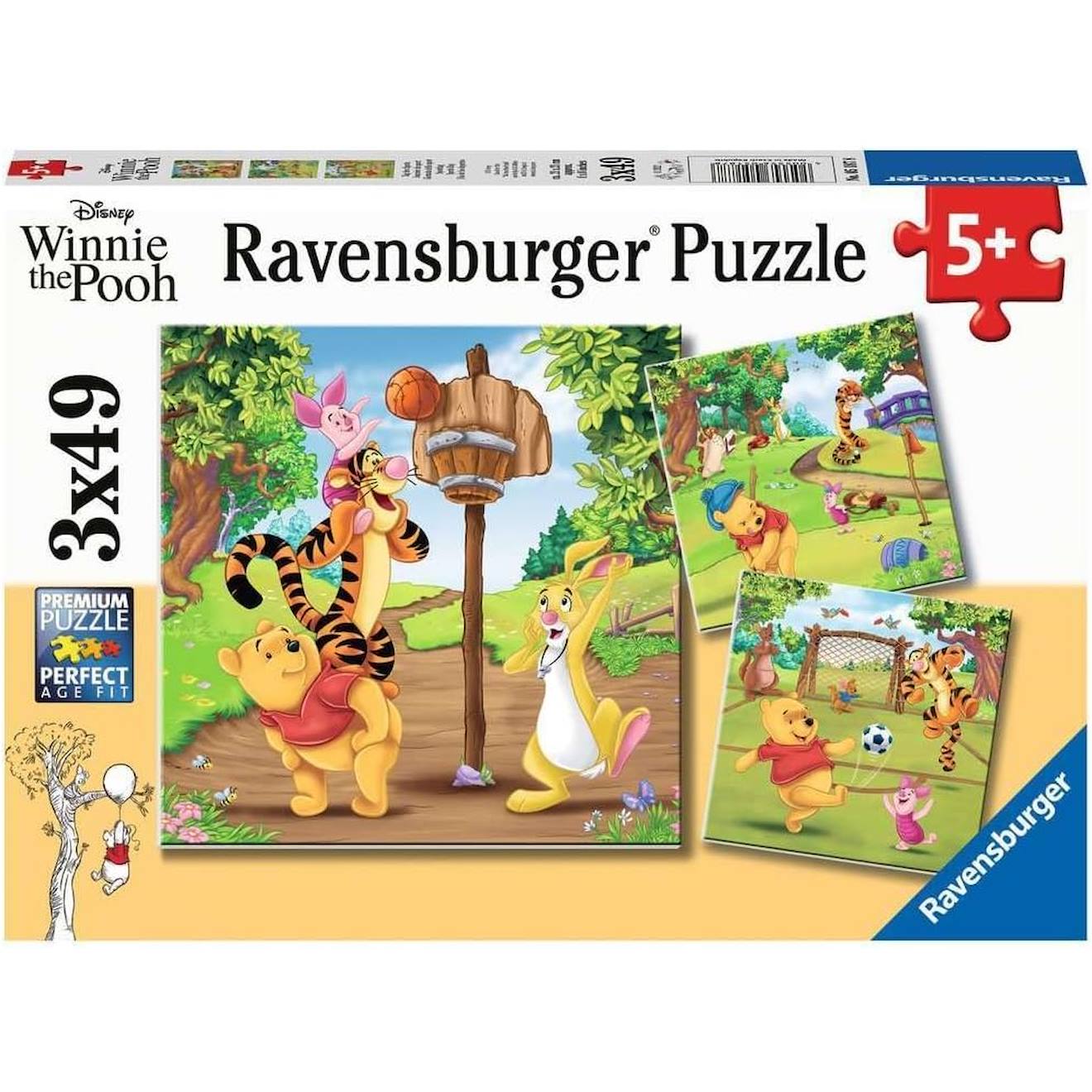 Puzzle Disney Winnie L'ourson 3x49 Pcs Blanc