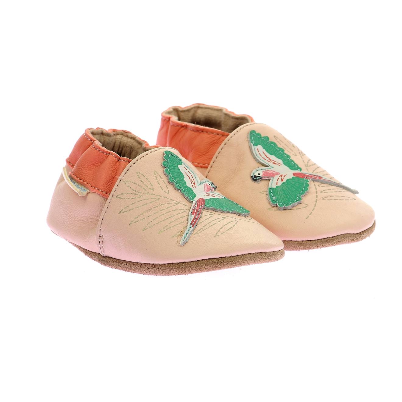 Chaussons Bébé Bird In Jungle Rose Clair