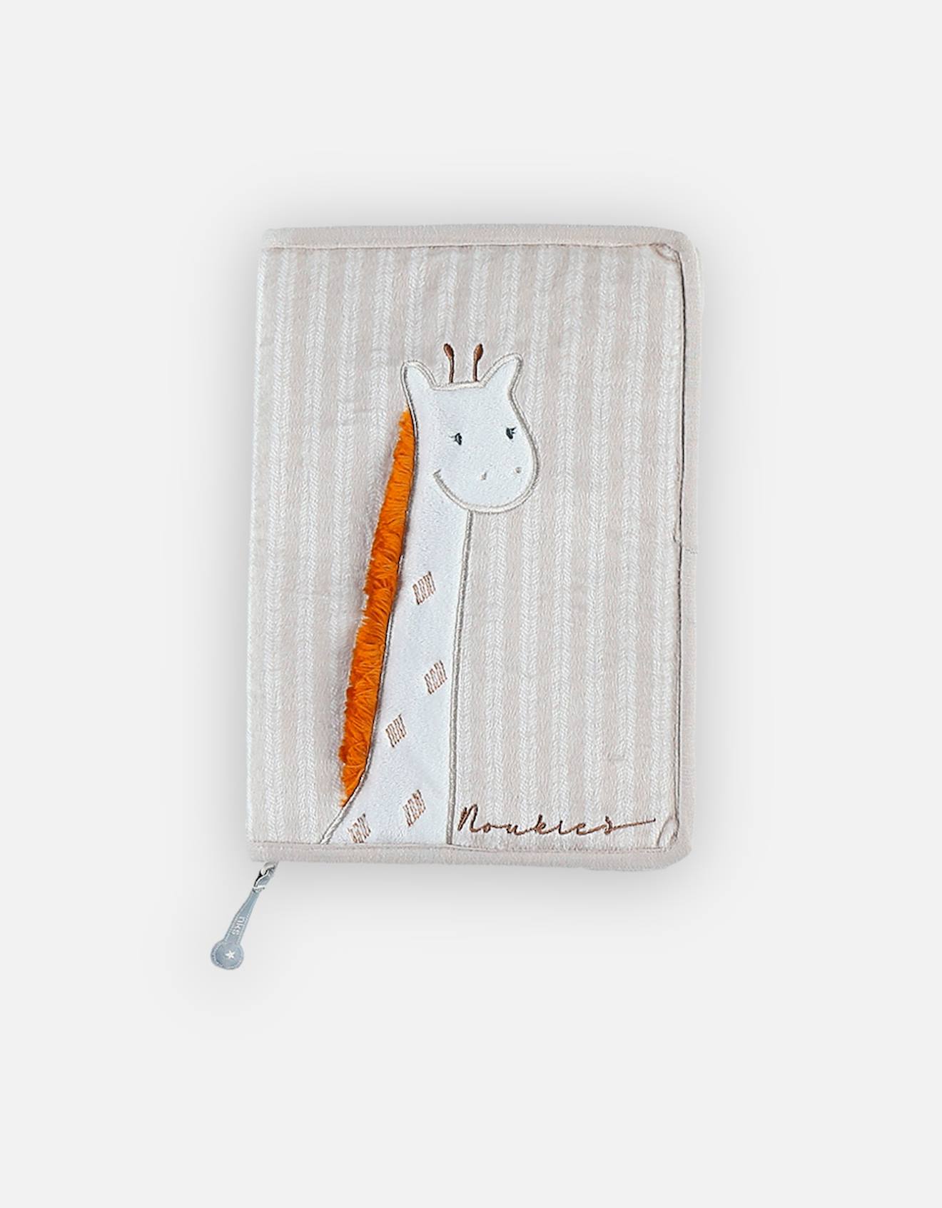Protège Carnet De Santé Girafe En Veloudoux Jaune