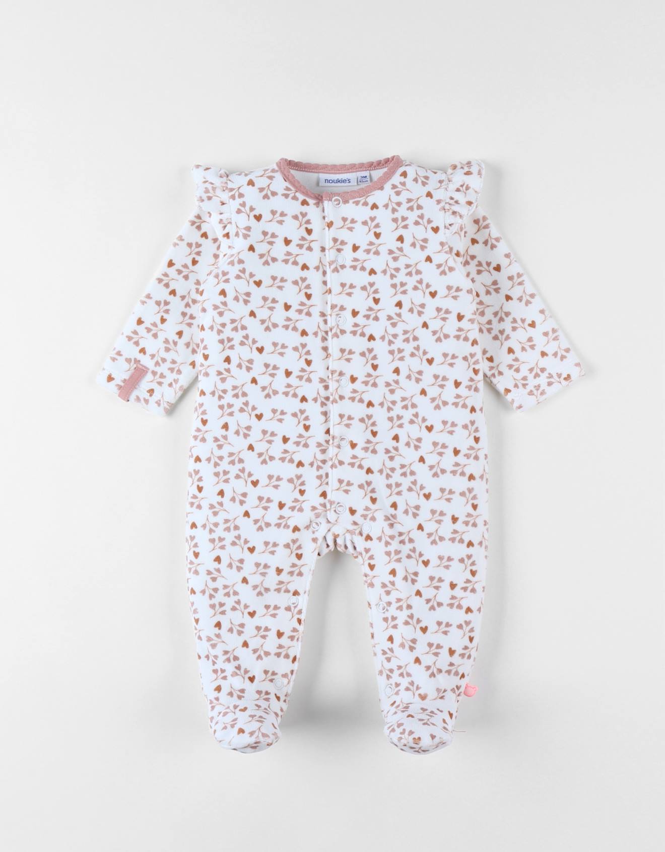 Pyjama En Velours Côtelé Coeur Blanc