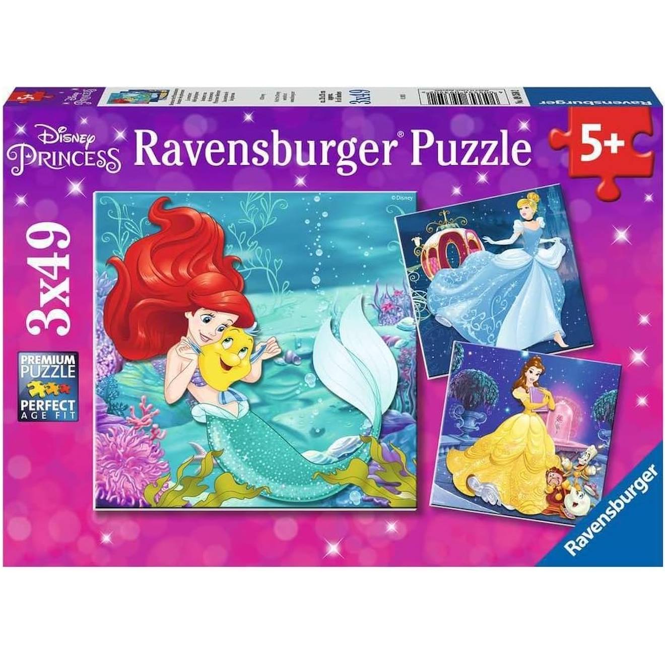 Puzzle Aventure Des Princesses Disney 3x49 Pcs Rose