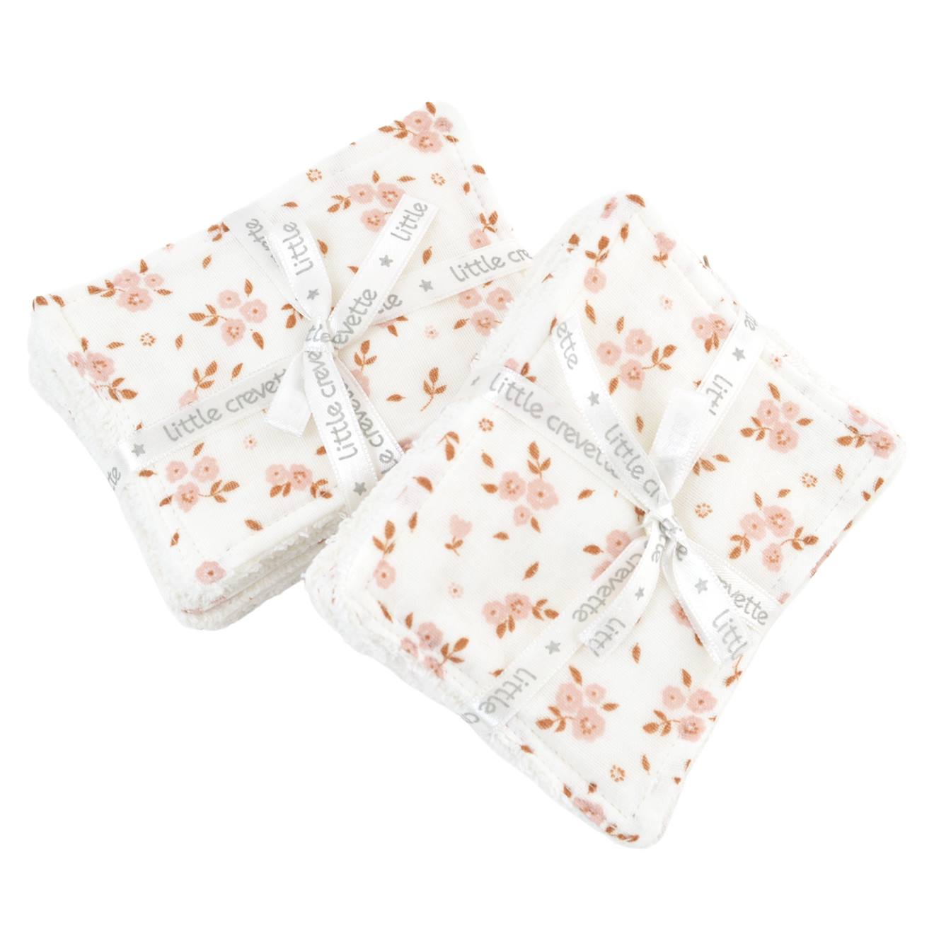 Lot De 12 Lingettes Lavables Coton Bio Fleurs Roses