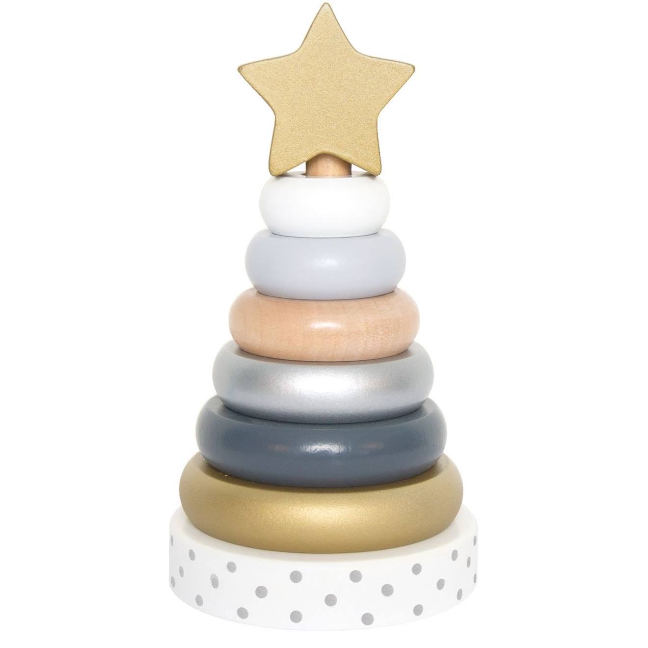 Jeu Pyramide Bois Silver Gris