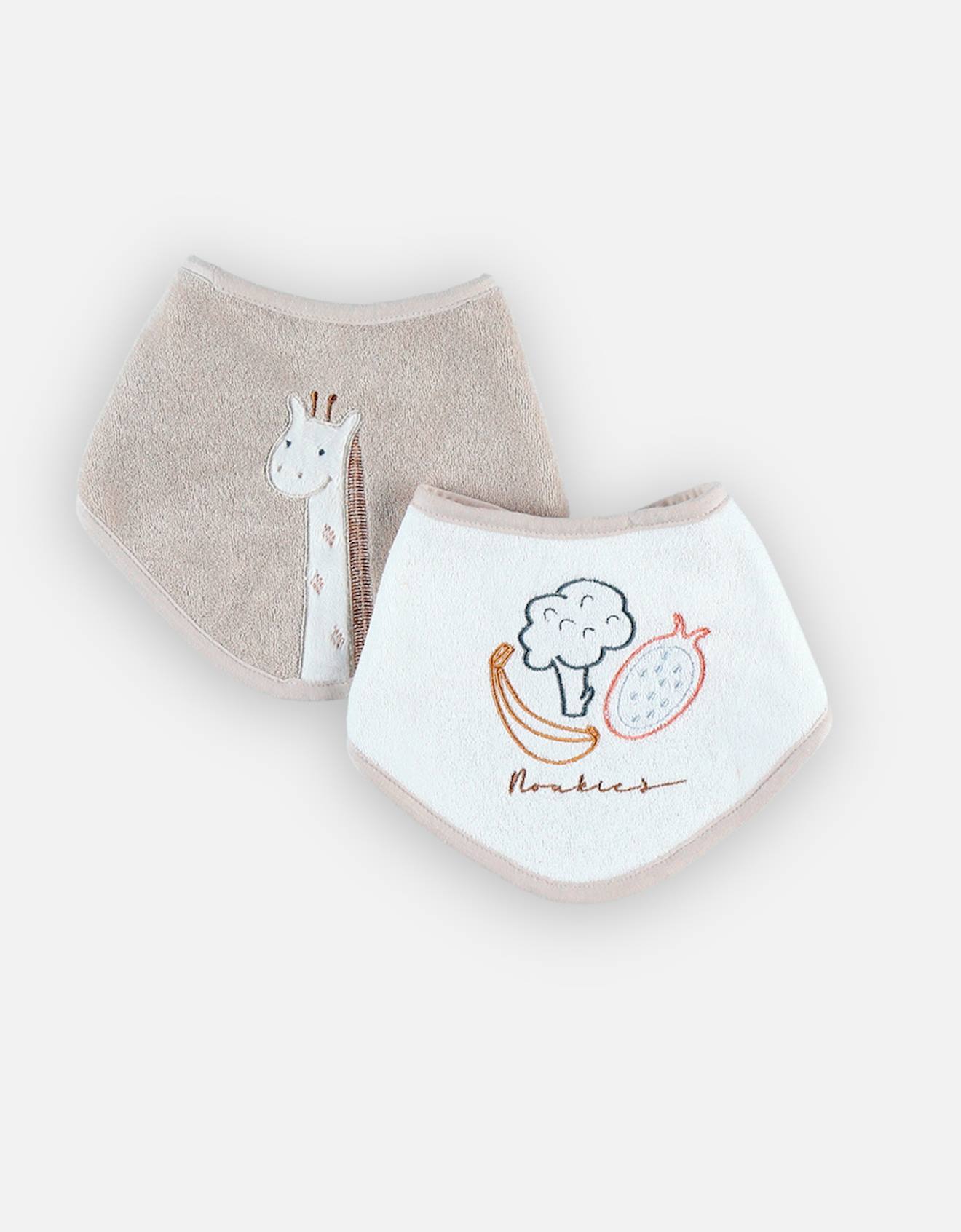 Lot De 2 Bavoirs Bandana En Éponge Jaune