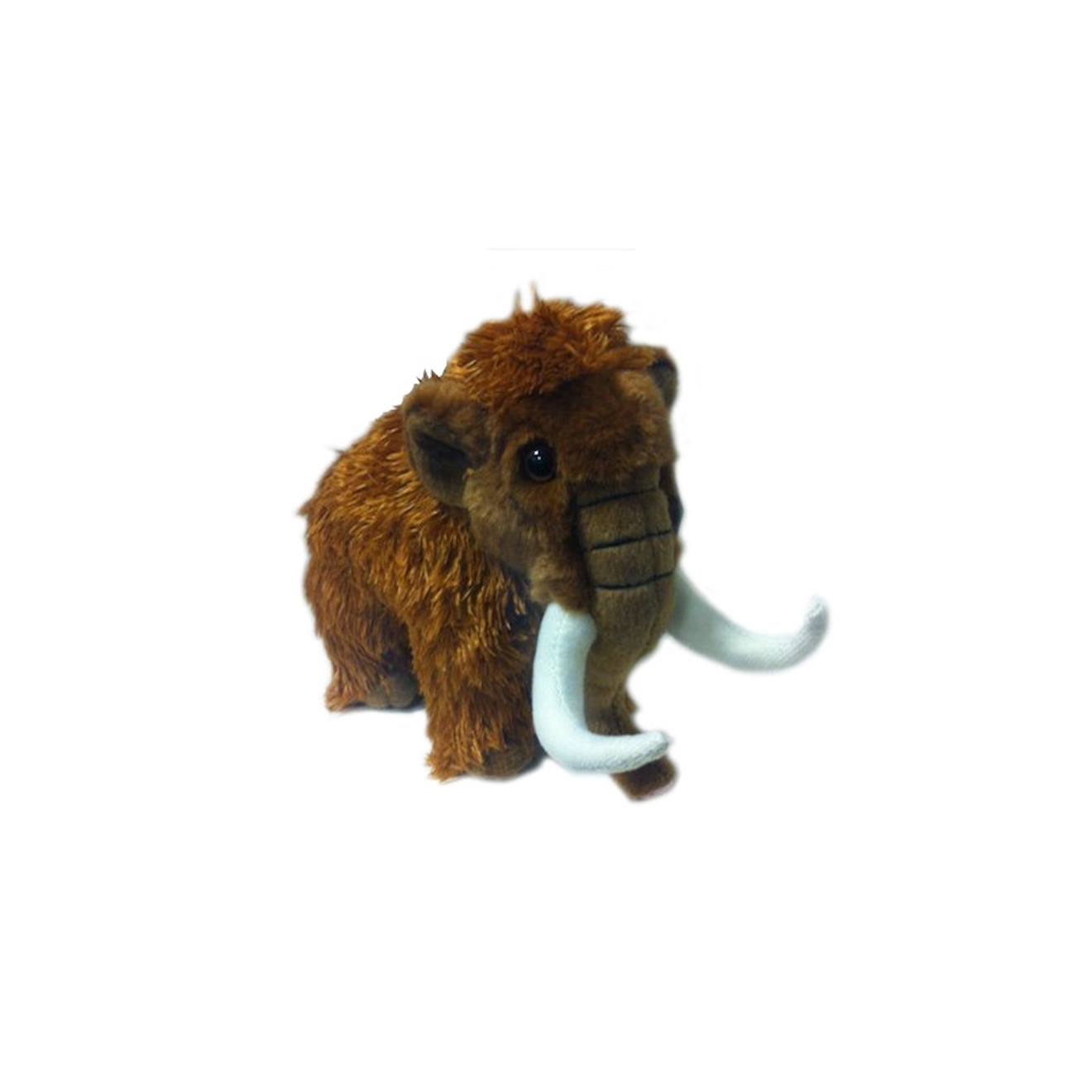 Peluche Mammouth Poils Longs 23 Cm Marron