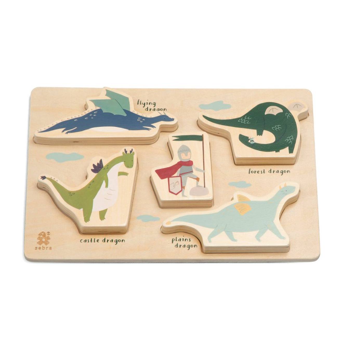 Grand Puzzle En Bois Dragon Tales Multicolore