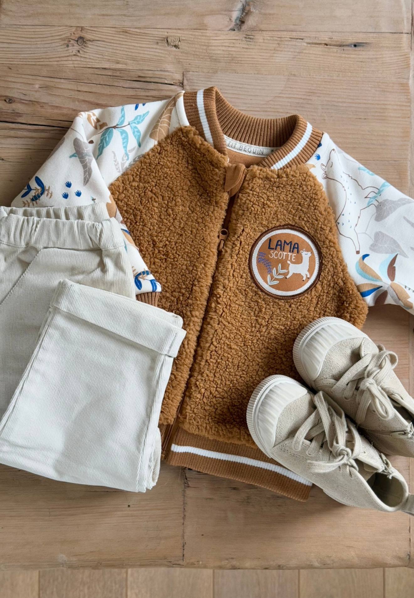 Veste Teddy Bébé En Sherpa Lamascotte Camel