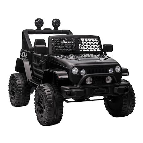 Homcom - Voiture 4x4 Électrique Enfant 2 Moteurs 35 W 5 Km/h Max. Télécommande Effets Lumineux Sonores Noir