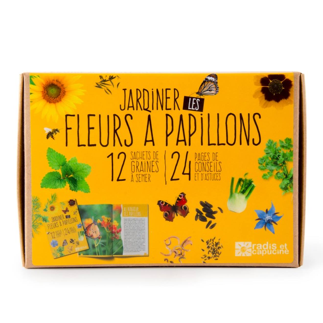 Coffret Graines De Fleurs À Papillons Jaune