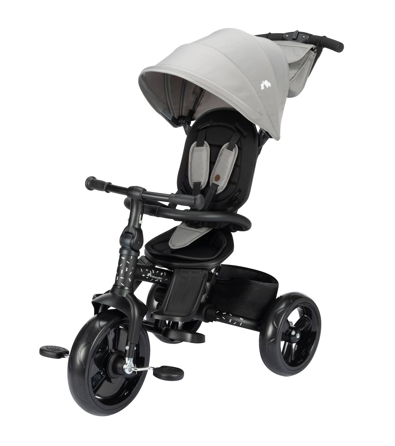 Poussette Et Tricycle Bébé 2 En 1 Windy Gris Teinté