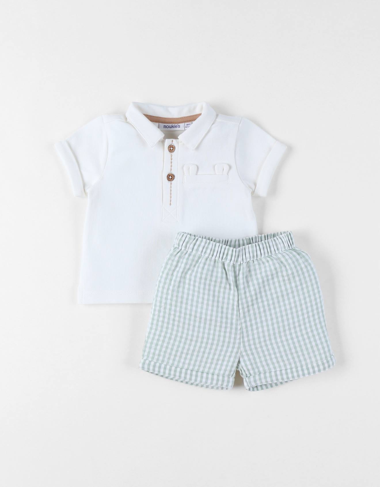 Noukies - Set Polo Avec Short Coton Blanc