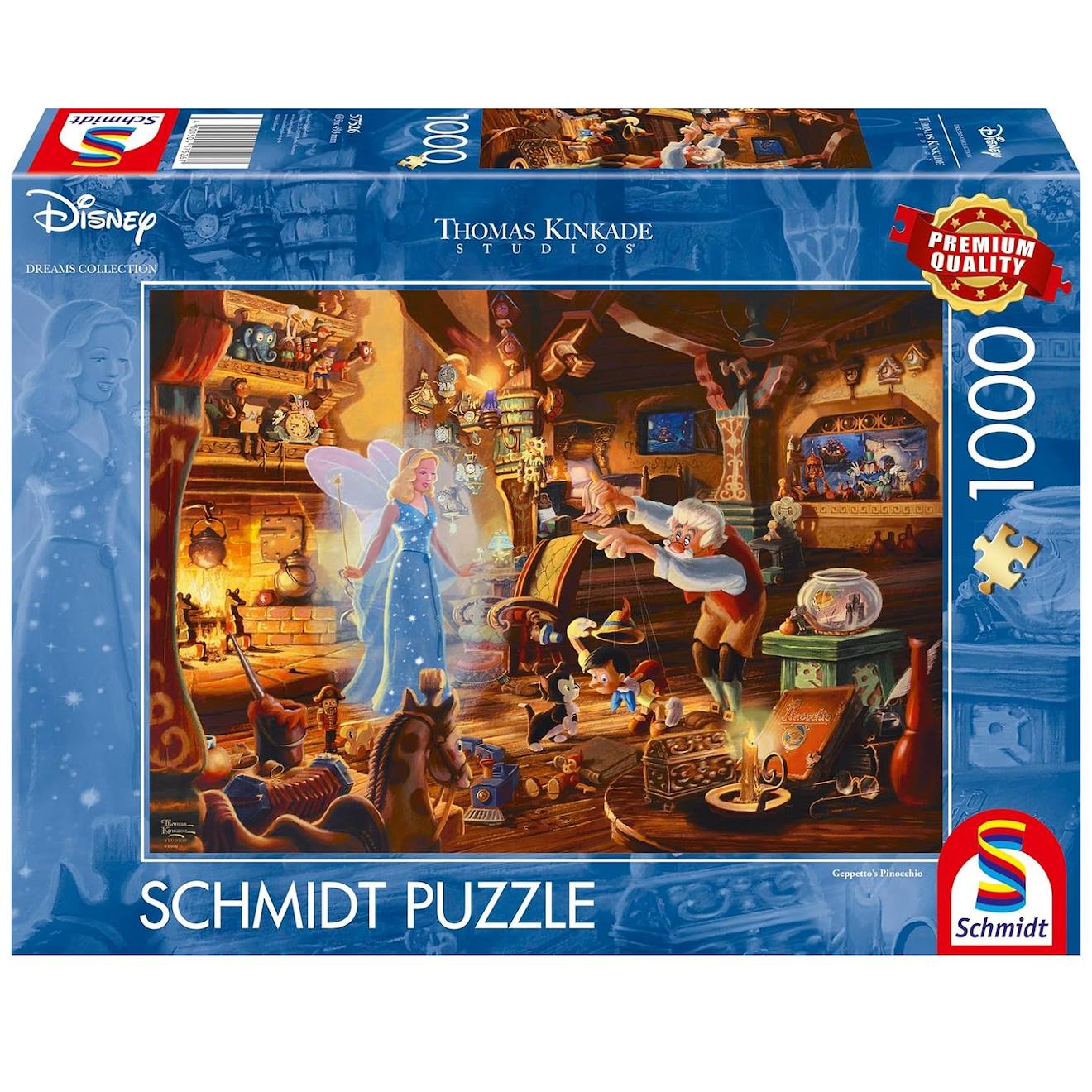 Puzzle Pinocchio Et Gepetto 1000 Pcs Bleu