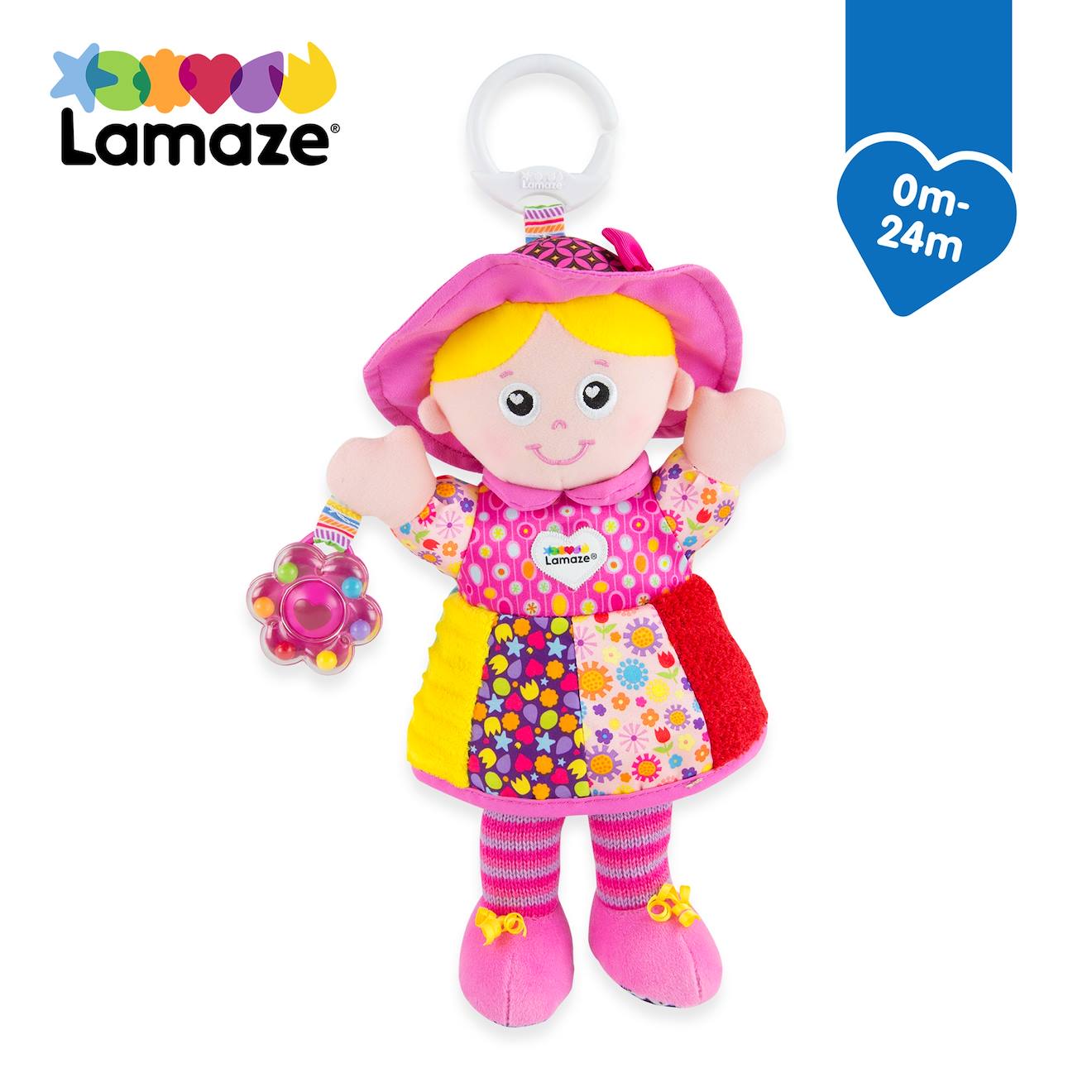 Peluche Emilie Mon Amie À Clip Pour Landau Et Poussette Multicolore